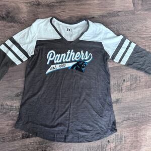 NWOT Carolina Panthers Women’s Large 3/4 Sleeve Shirt NFL Team Apparel Gray